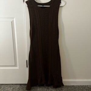 Zara Dark Brown Knit Swim Coverup